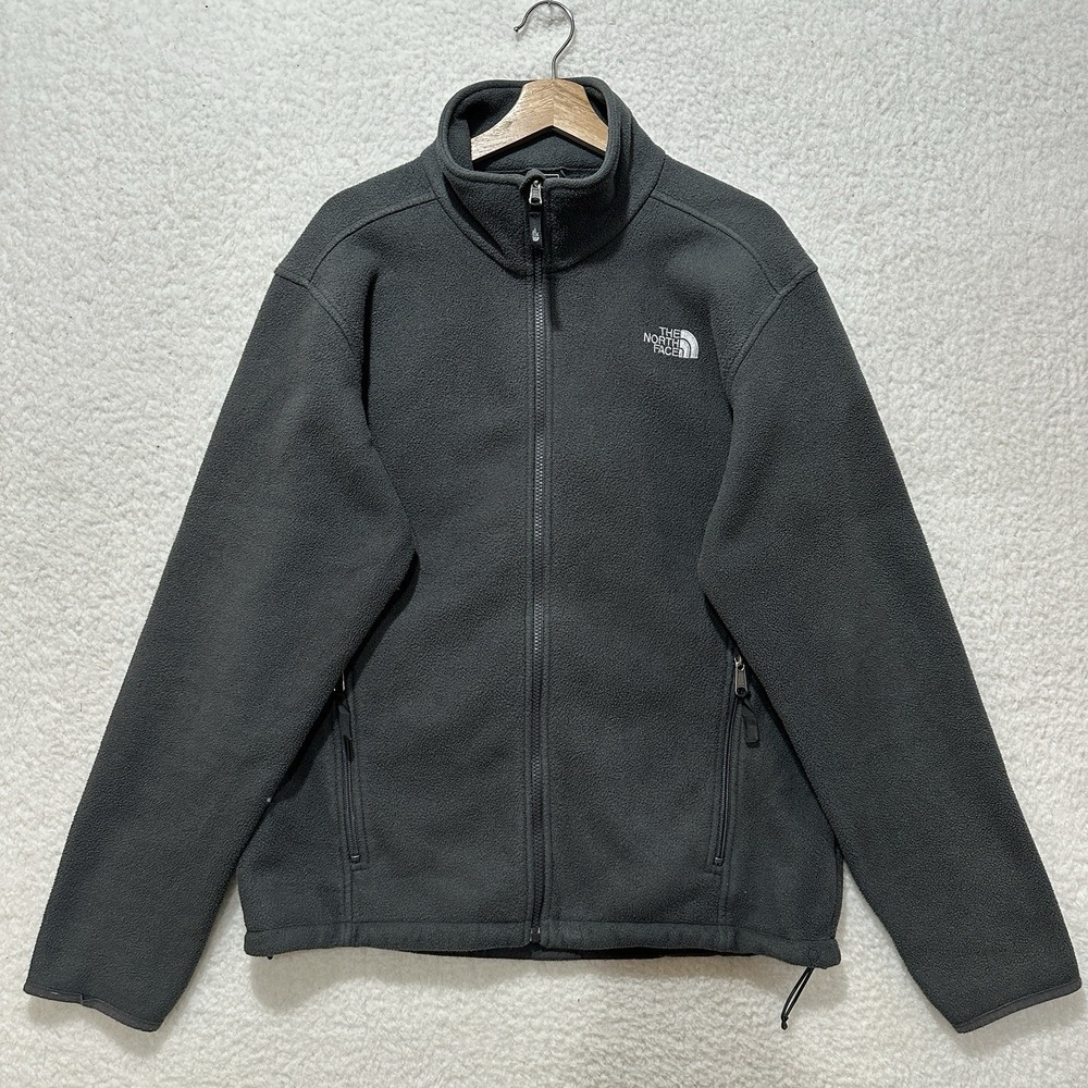 The North Face Polartec Men's Size L Gray Fleece Full Zip Hiking Outdoors Jacket